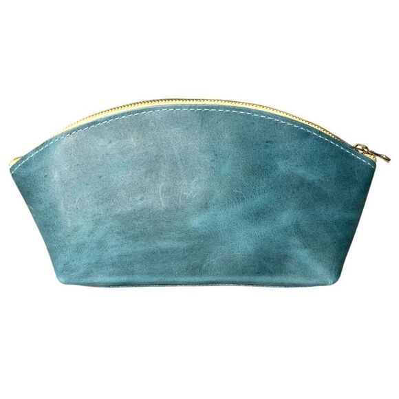 Portland Leather Handbags - Portland Leather Goods Total Eclipse Makeup Bag in Aqua